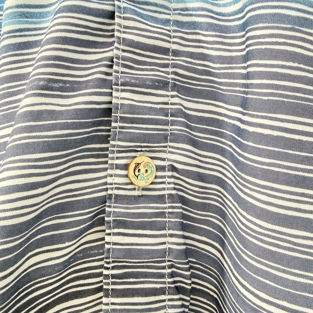 Tommy Bahama Coconut Point Camp Shirt Coastal Resortwear Cobalt Blue Men's Large - Picture 5 of 6